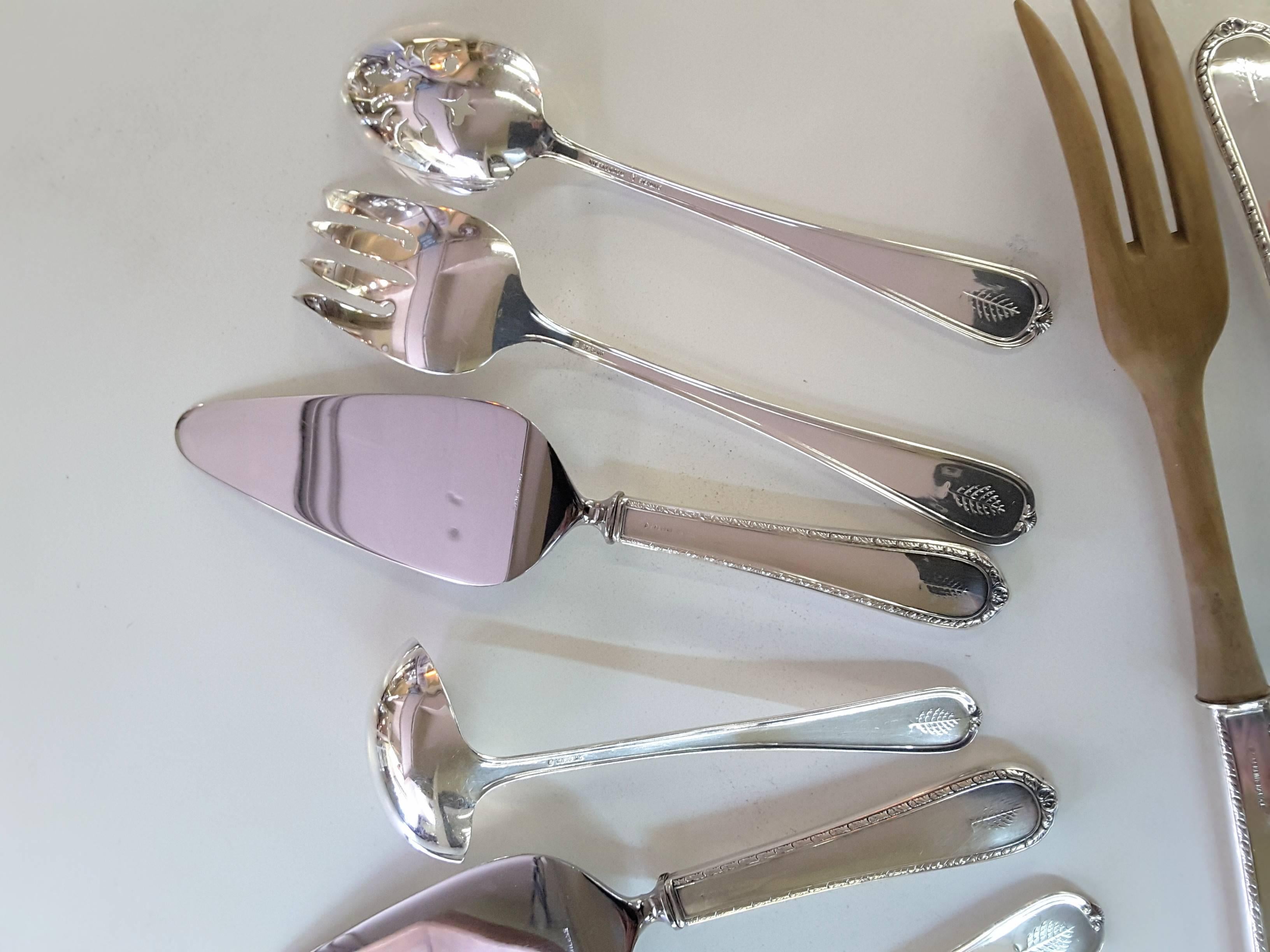 11 Serving Pieces of Pine Tree International Sterling Silver Flatware For Sale 1