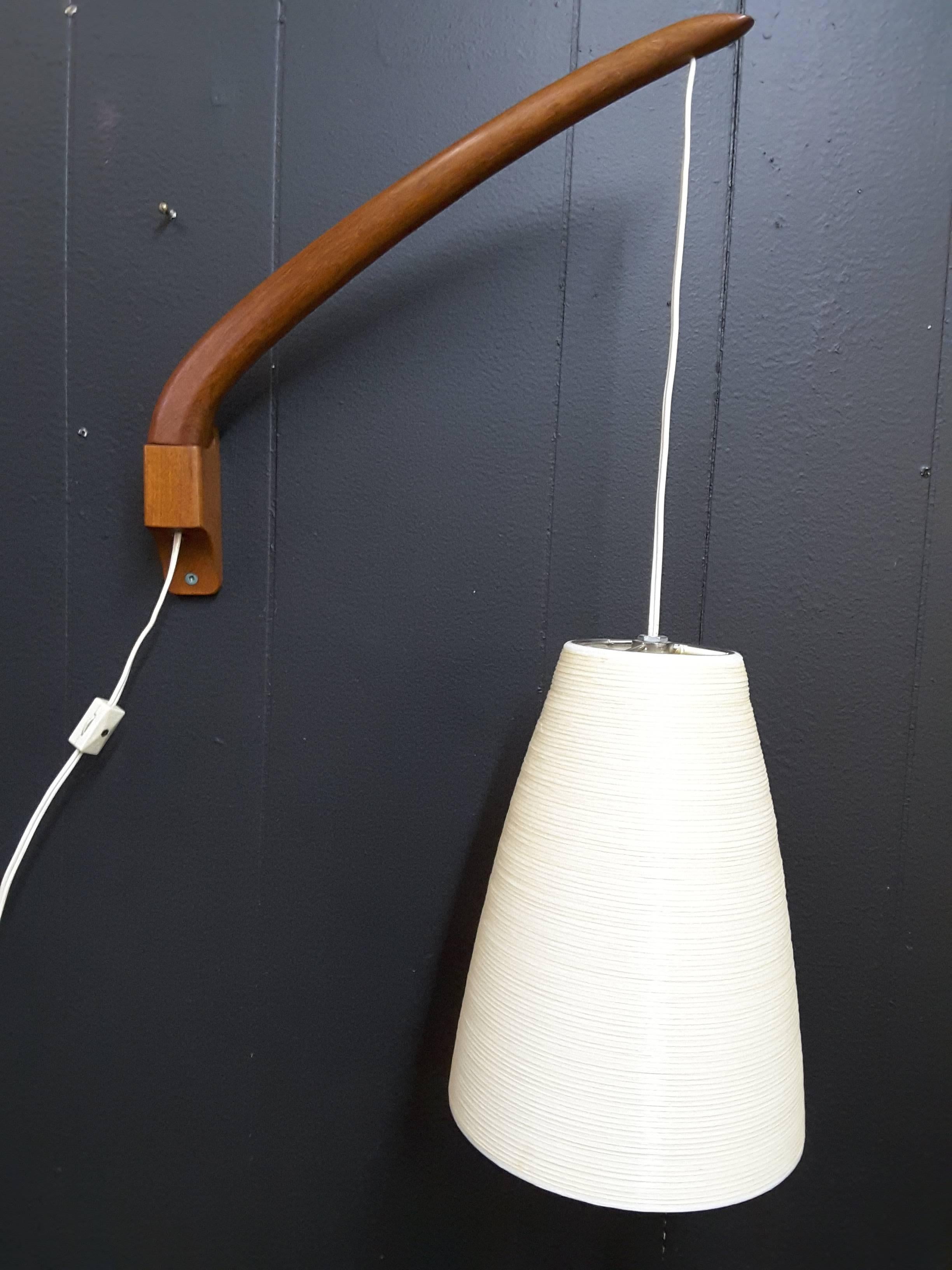 teak wall lamp