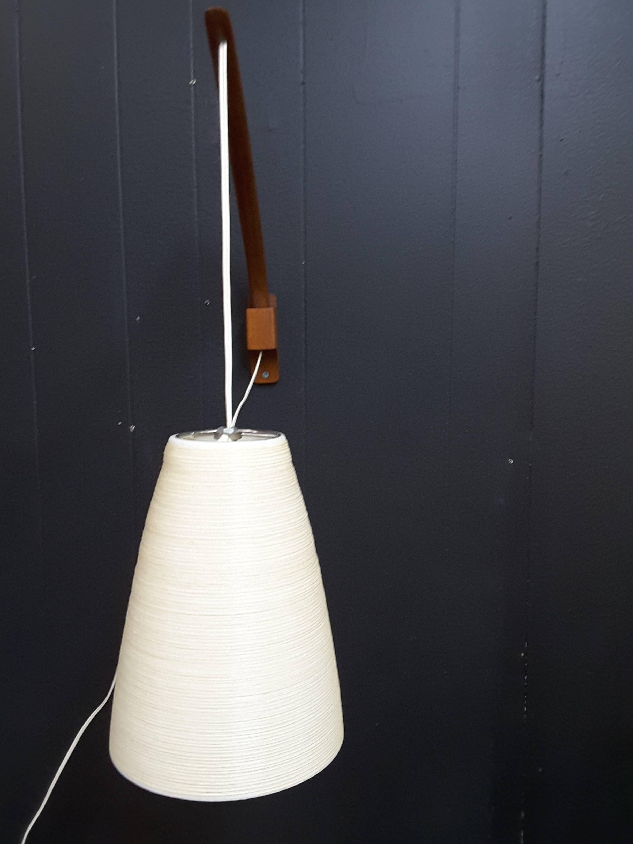 20th Century Lotte Teak Mid-Century Swing Arm Adjustable Wall Light