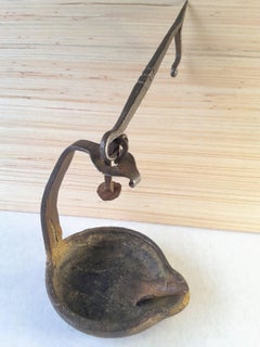Late 18th-Early 19th Century Swing Post Mount Whale Oil Lamp
