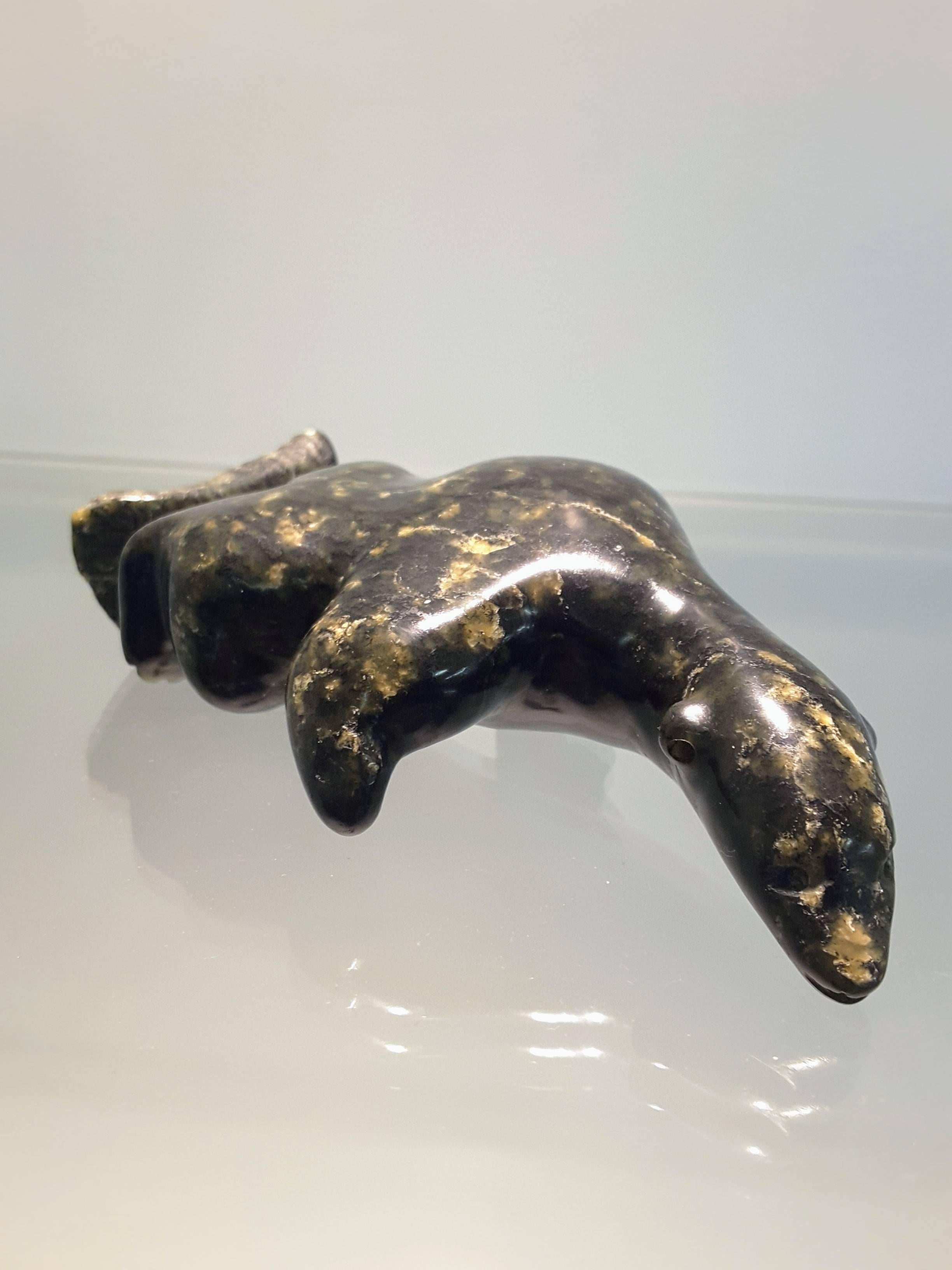 20th Century Inuit Soapstone Dancing Bear by Harry Ikalukjuak