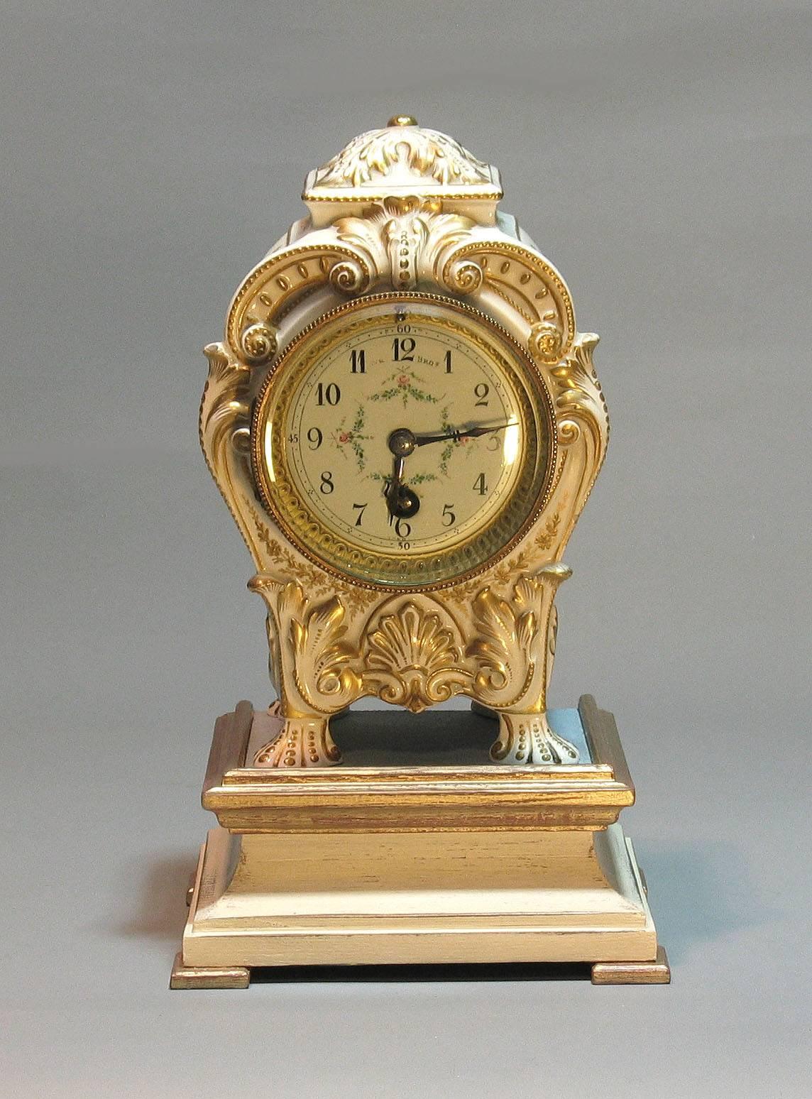 Louis XVI Style Porcelain Mantle Clock, French, Late 19th Century For Sale 2