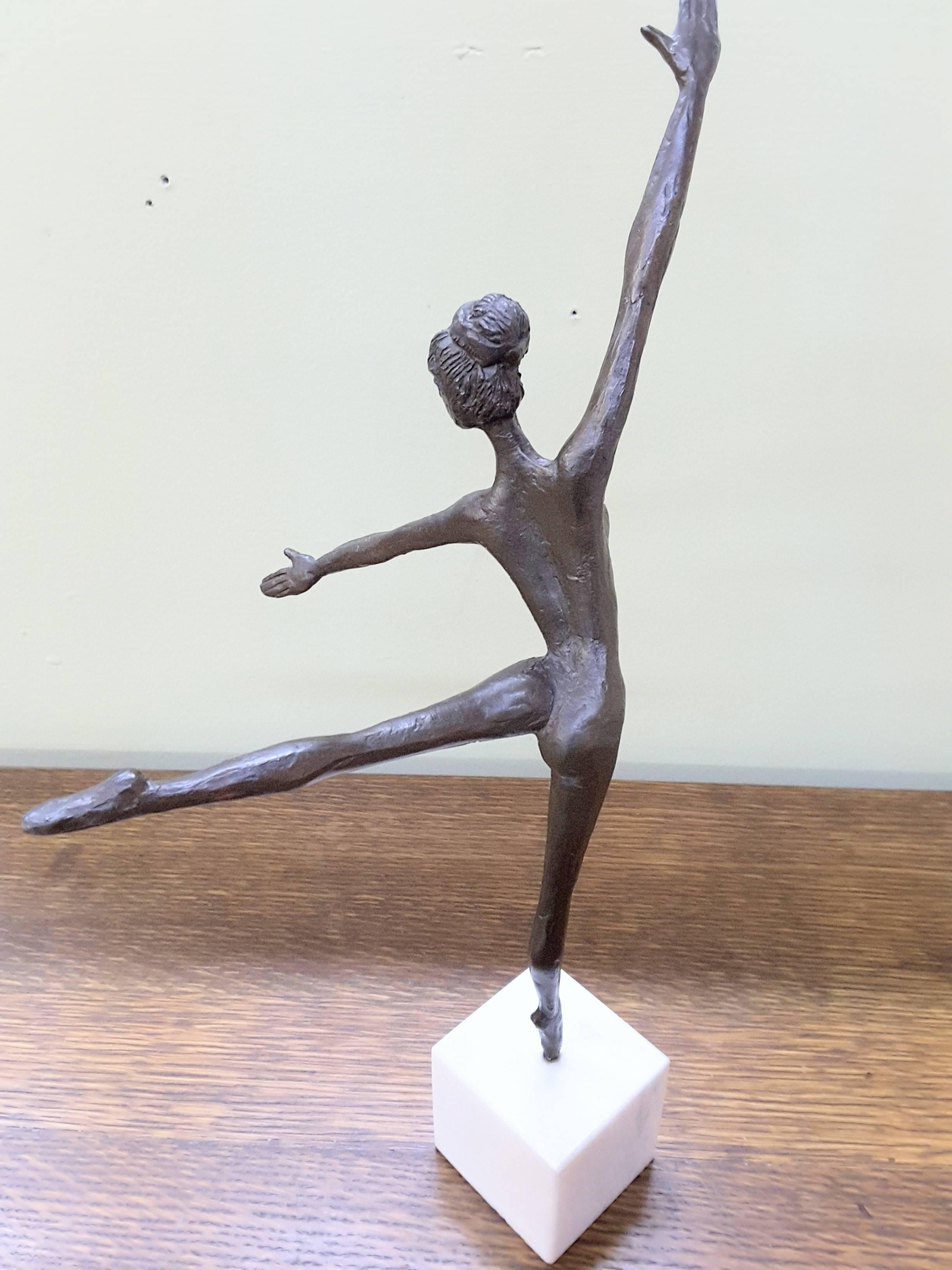 Mid-Century Modern Bronze Ballerina on Marble Base Almuth Lutkenhaus