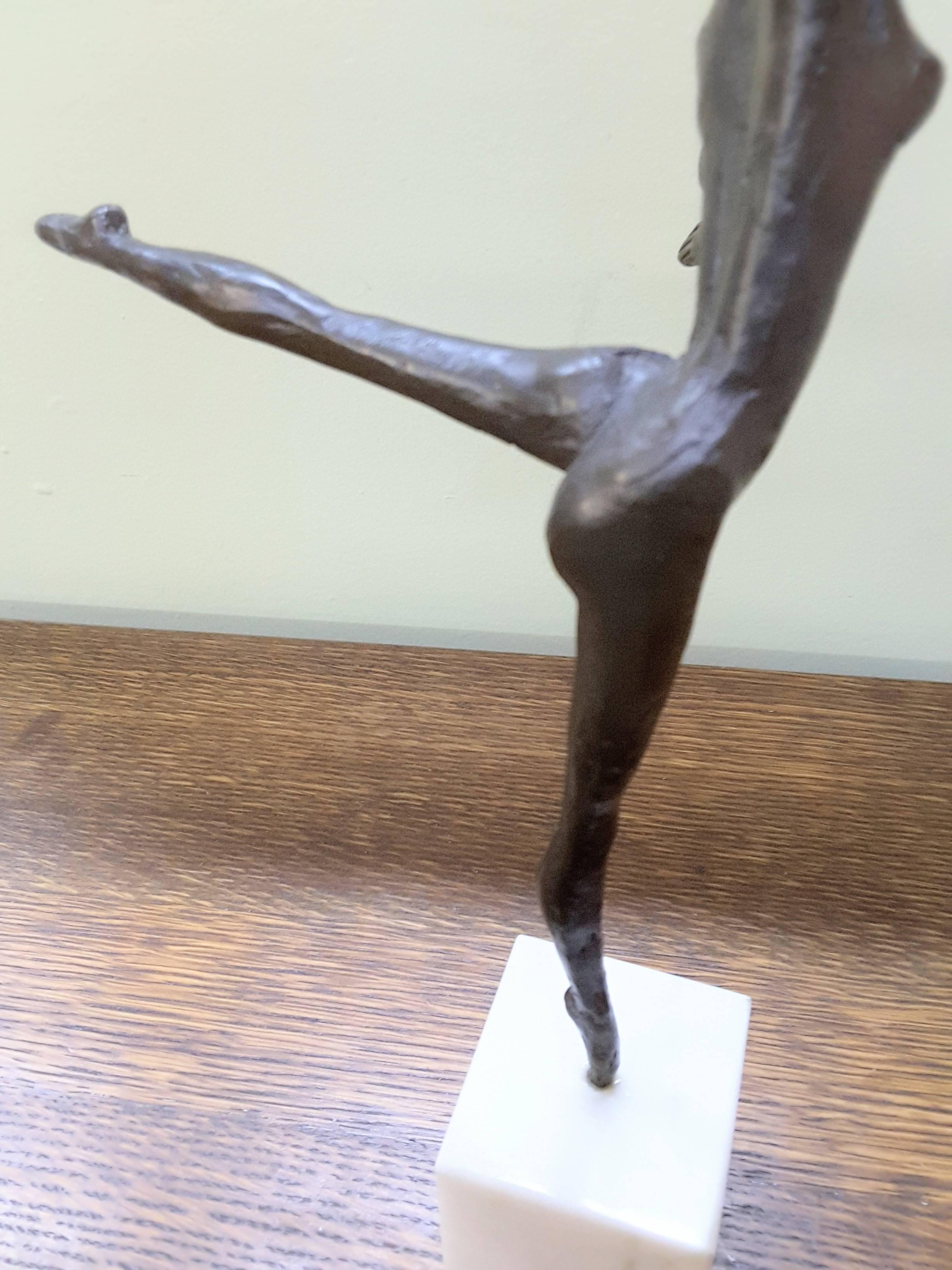 Metalwork Bronze Ballerina on Marble Base Almuth Lutkenhaus