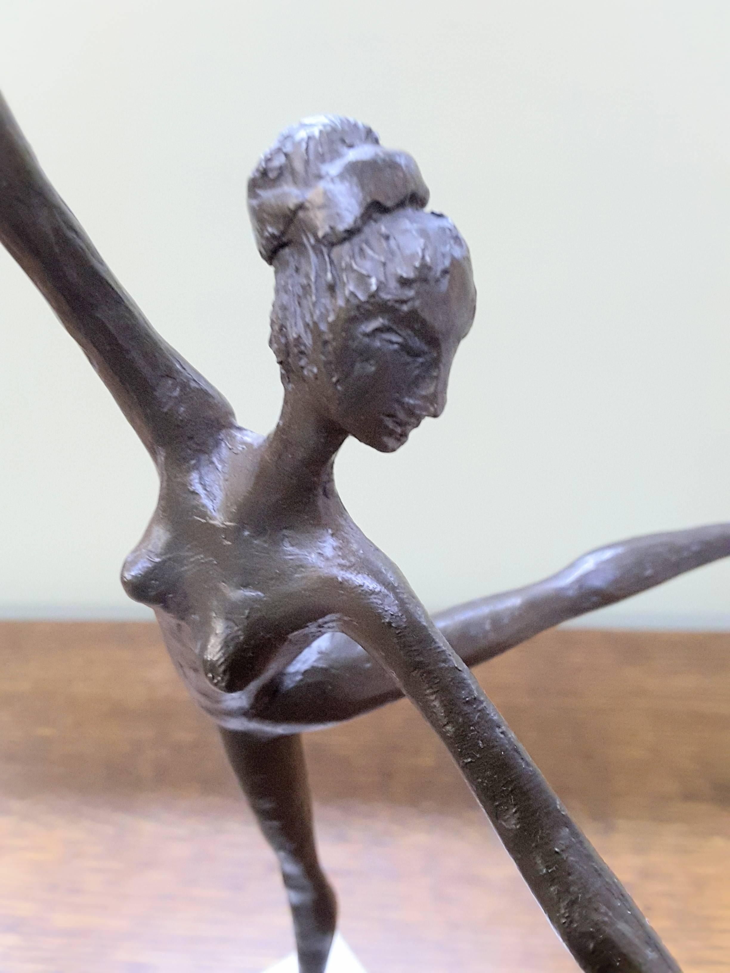 20th Century Bronze Ballerina on Marble Base Almuth Lutkenhaus