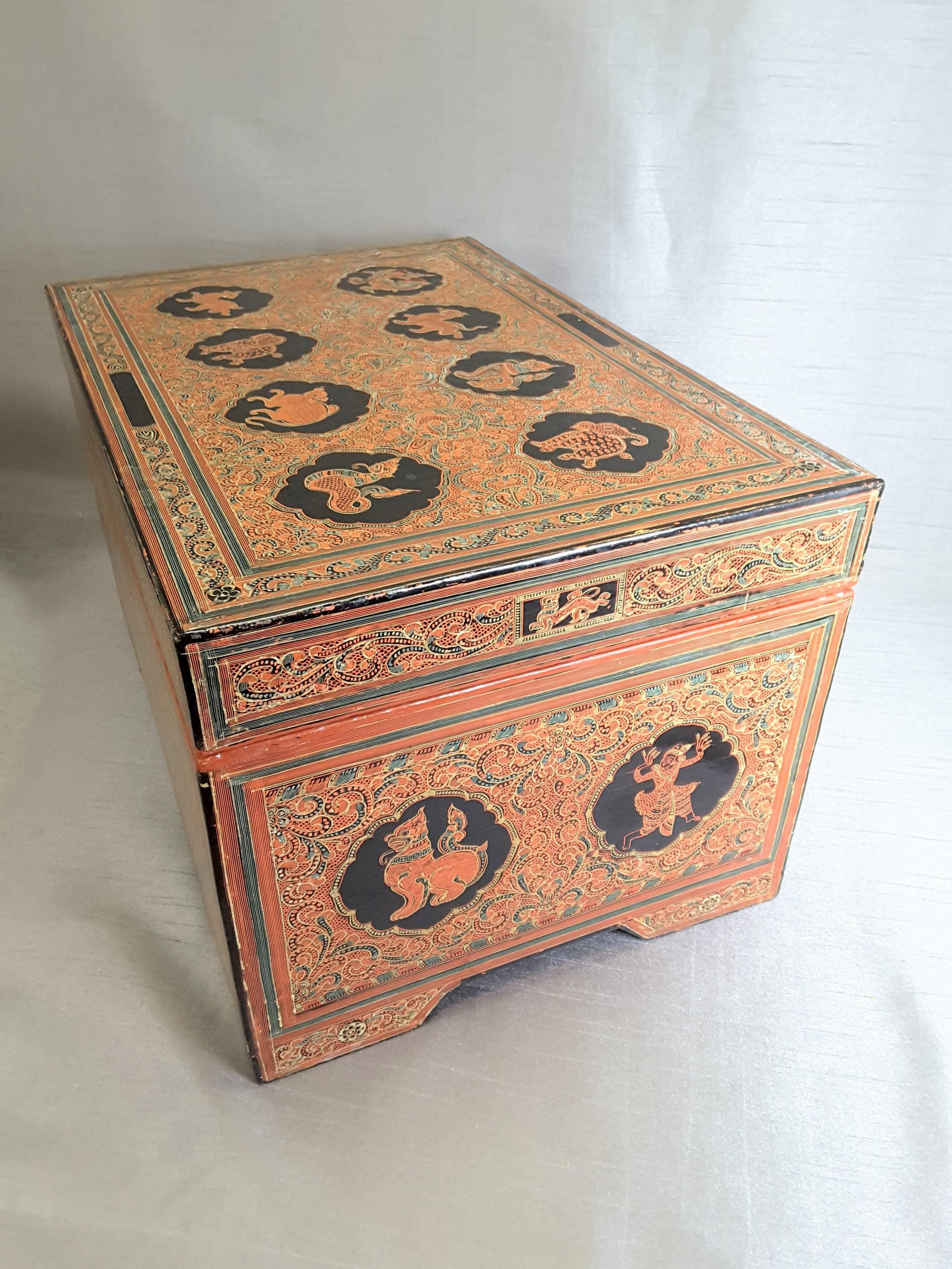 Lacquered South East Asian Document/Storage Box For Sale