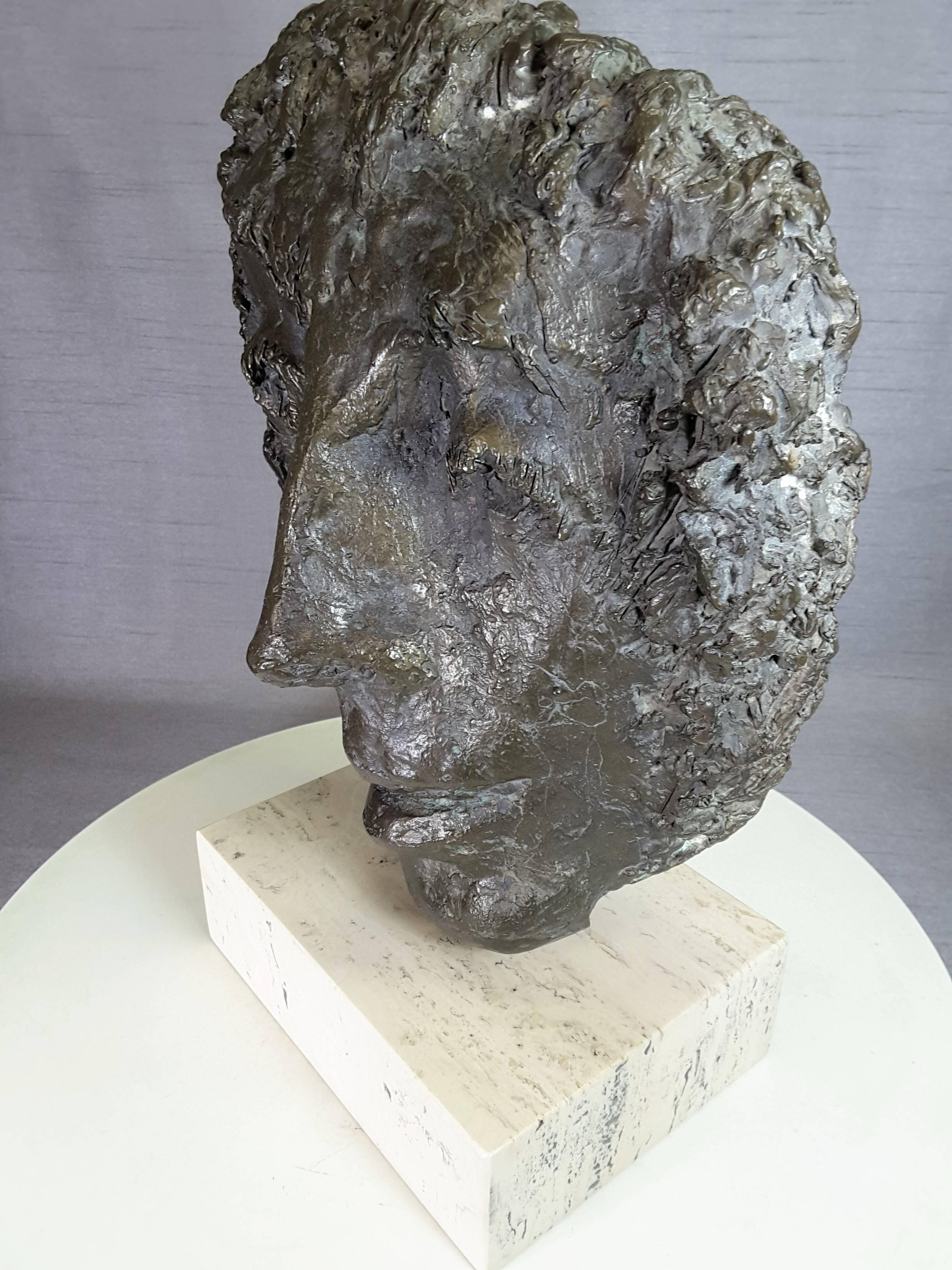 Bronze Sculpture of a Face by Almuth Lutkenhaus 2