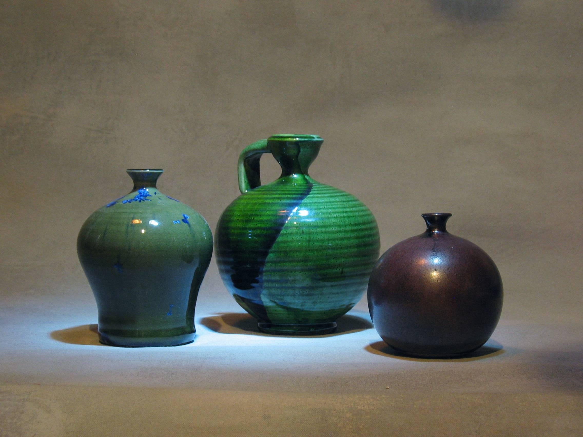 Mid-Century Modern Lot of Three Studio Art Pottery Pieces