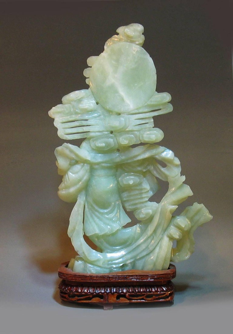 Rare Large Chinese Carved Jade Figure of "ChangeE" Goddess of the Moon