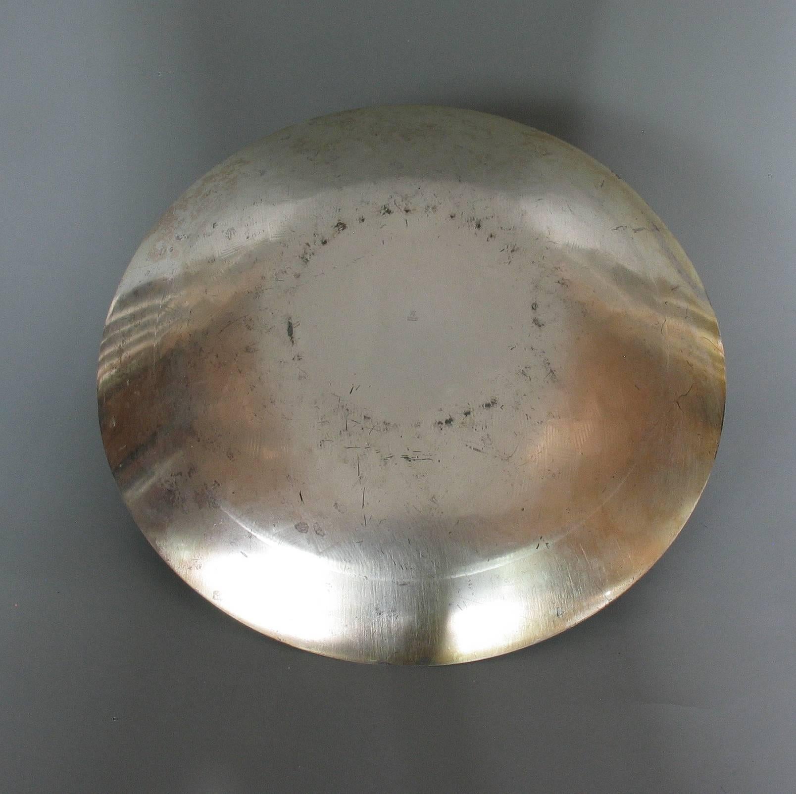 German WMF Silverplate Modernist Plate Sigrid Kupetz Design with Small Oval Bowl For Sale