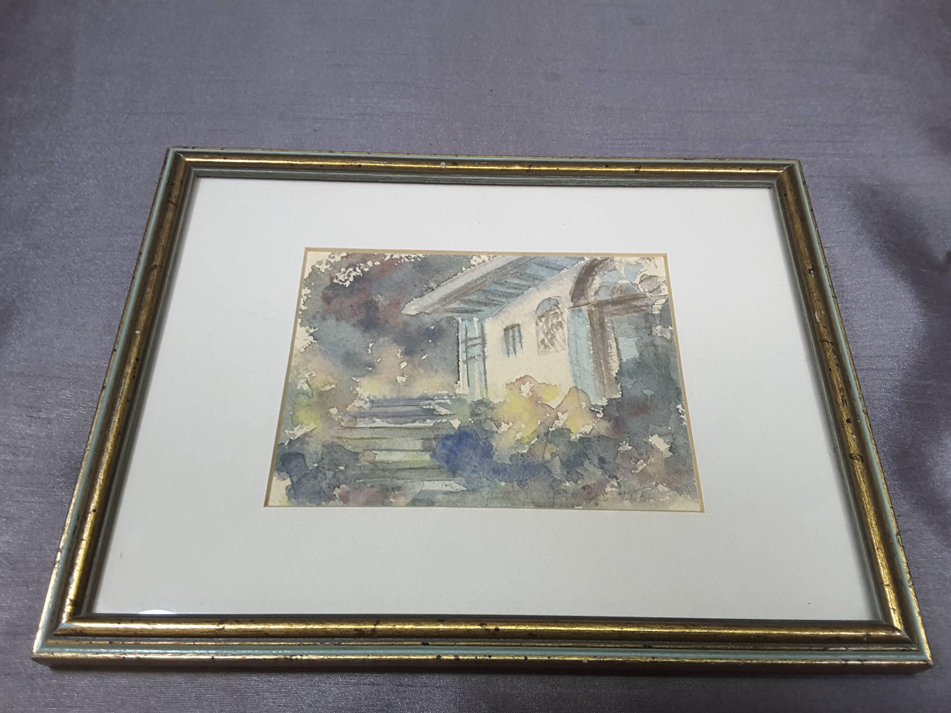 Francis Carr Watercolor Titled Doorway Portmeirion Wales In Good Condition In Ottawa, Ontario