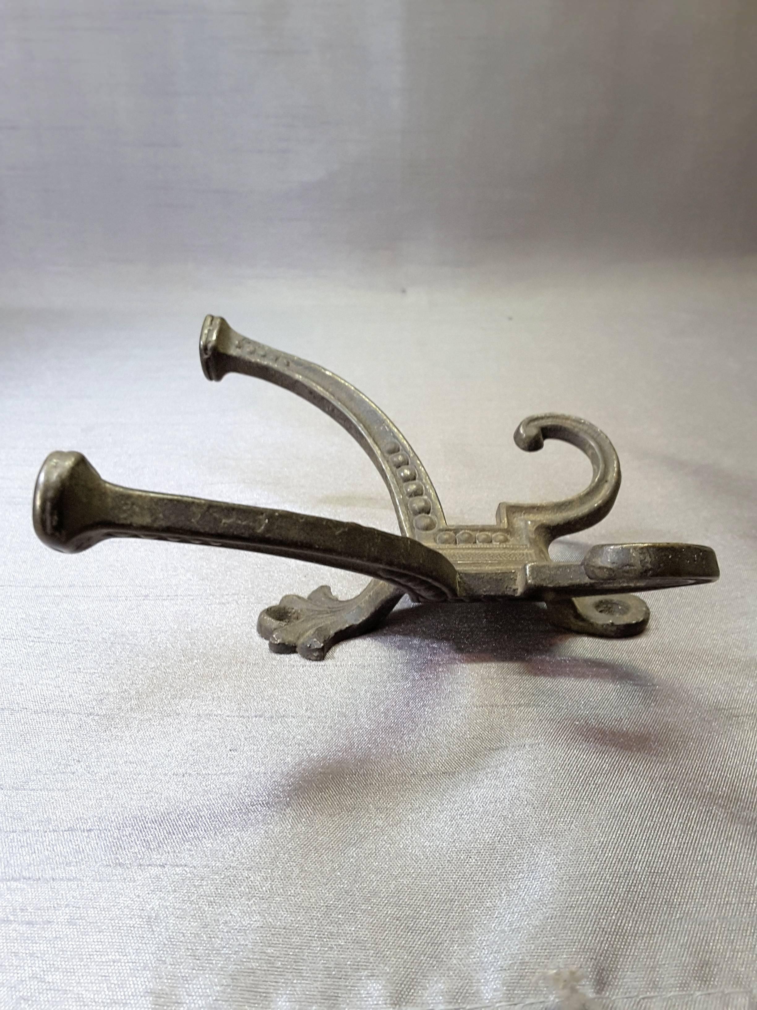 Victorian Hallstand or Coat Rack Hooks, Set of Four, Dated 1878 and Marked In Good Condition In Ottawa, Ontario