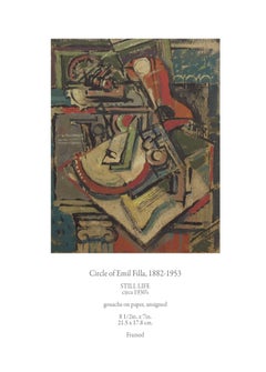 Painting Still Life/Cubist Circle of Emil Filla, 1882-1953 Gouche on Paper
