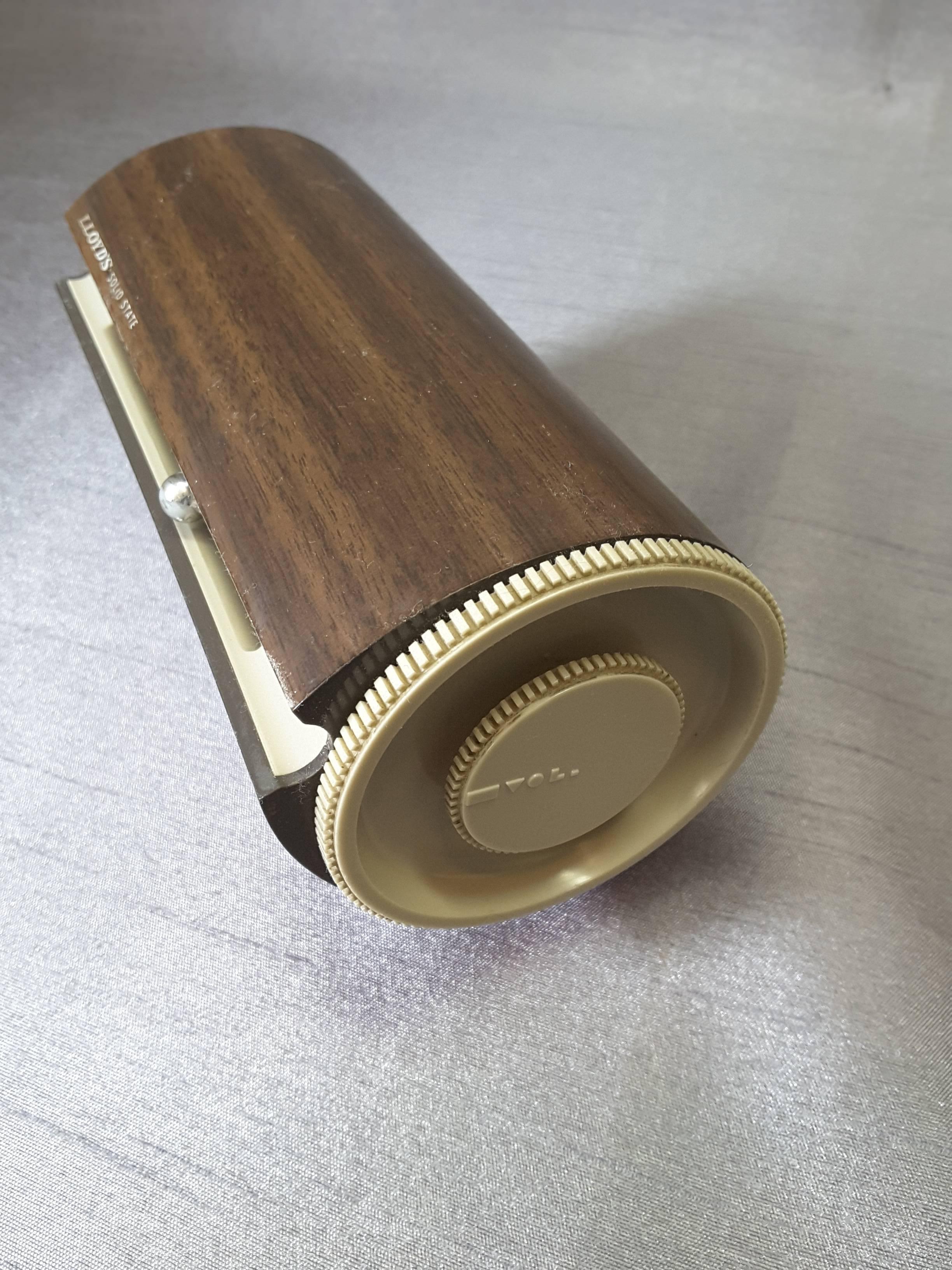 Japanese Mid-Century Modern 1967 Wood Grain Finish Tubular Solid State Am Radio