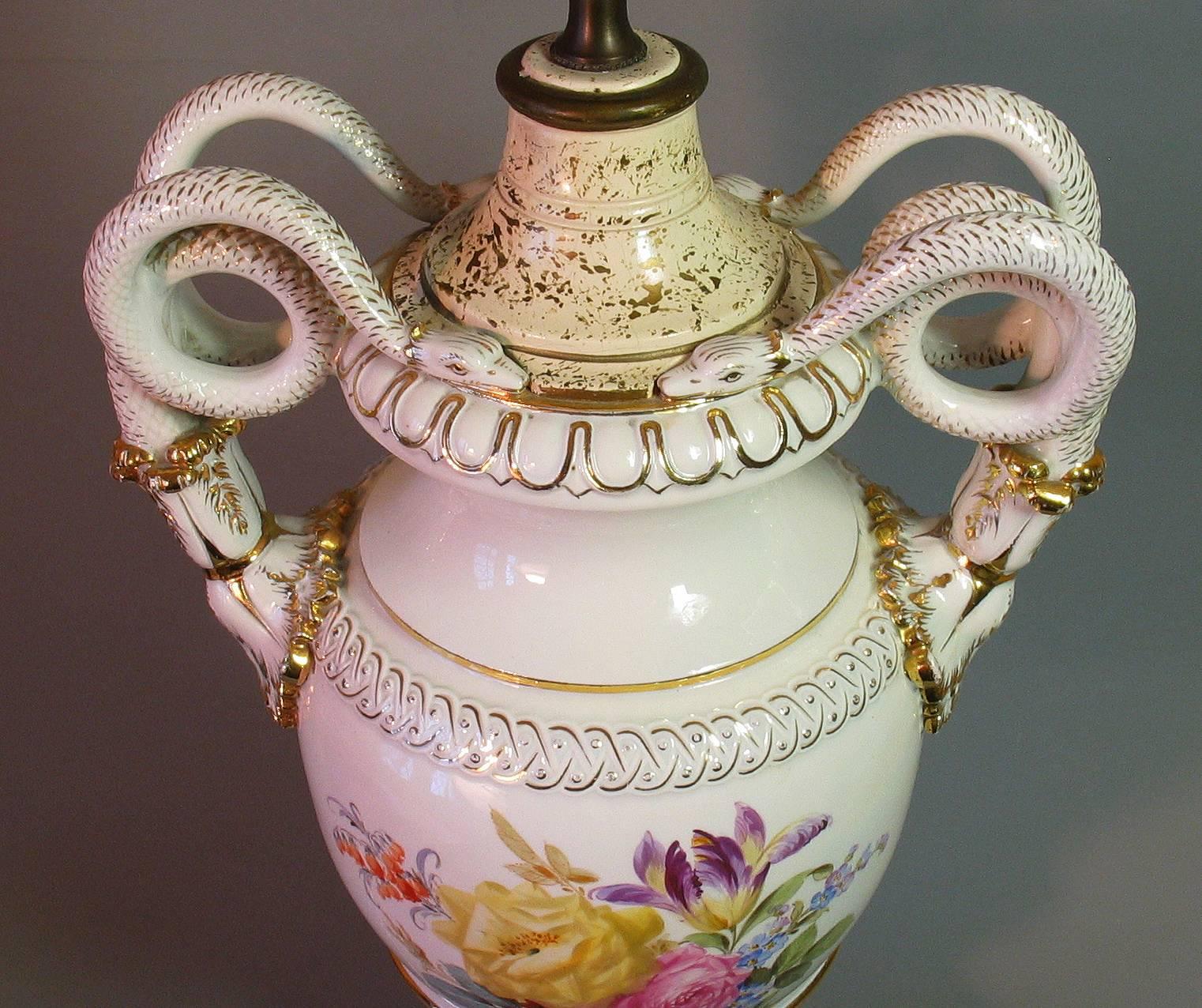 Hand-Crafted Meissen Snake-Handled 