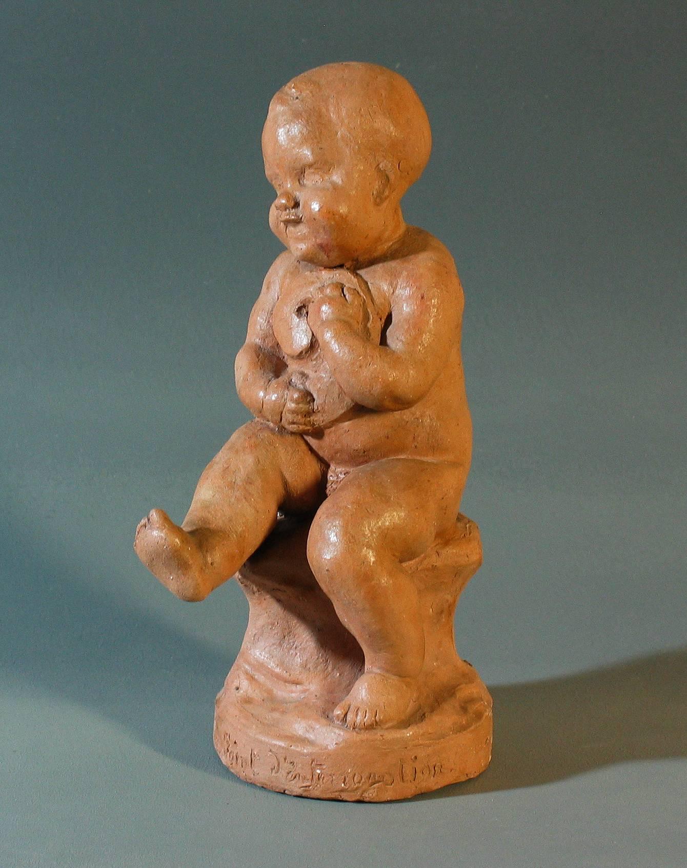 French Terracotta Sculpture, 20th Century by Louis Auguste Joseph Bertrand In Good Condition For Sale In Ottawa, Ontario