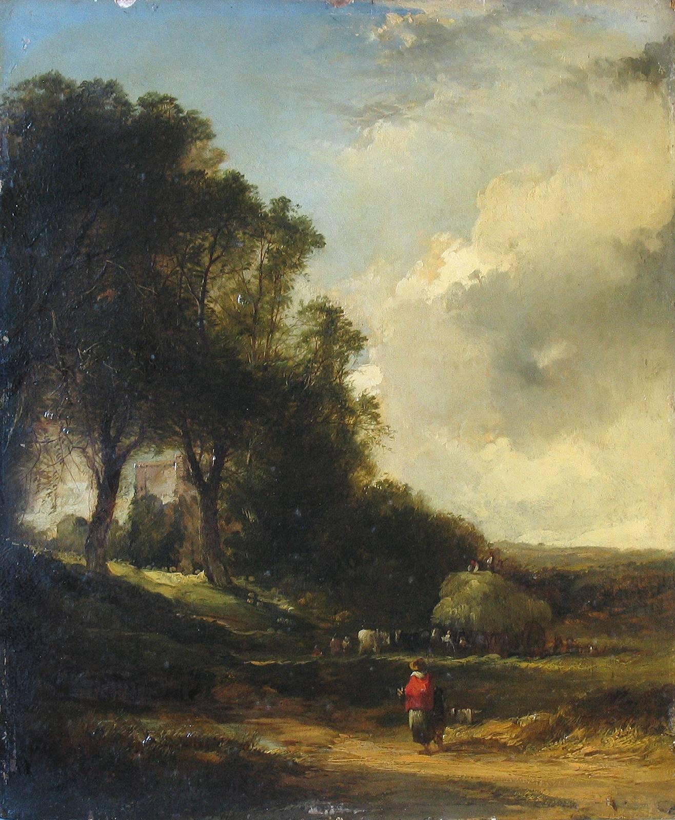 Attributed to Richard Parkes Bonington, Oil on Millboard, Landscape 2