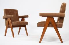 Pierre Jeanneret (1896-1967) Ensemble De Two "Senate-Committee Chairs"