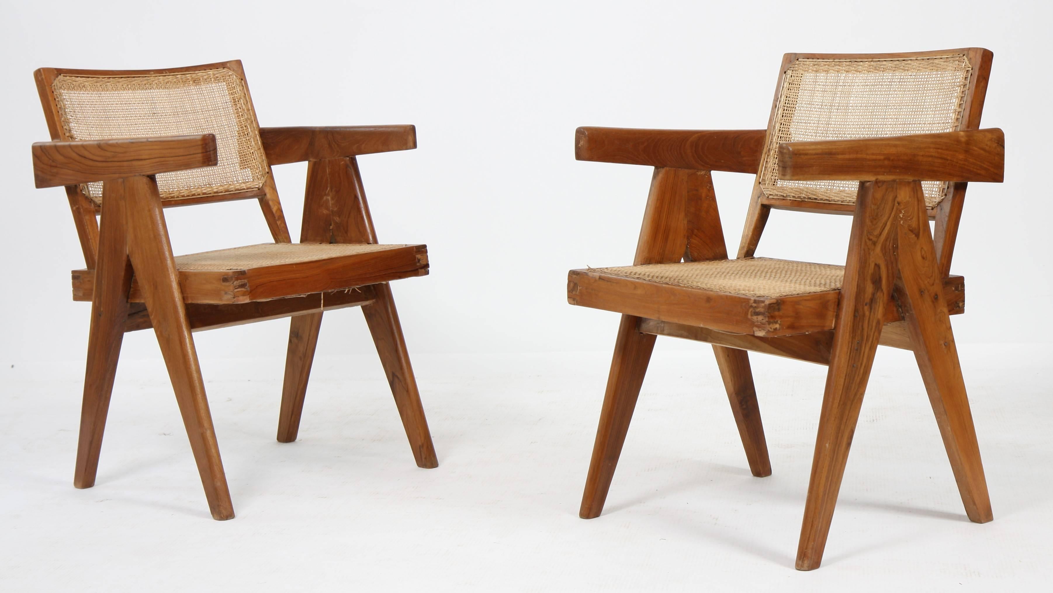 Pierre Jeanneret (1896-1967).

Set of two armchairs called 