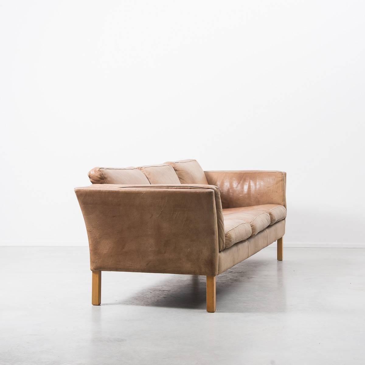 eirik leather tan sofa