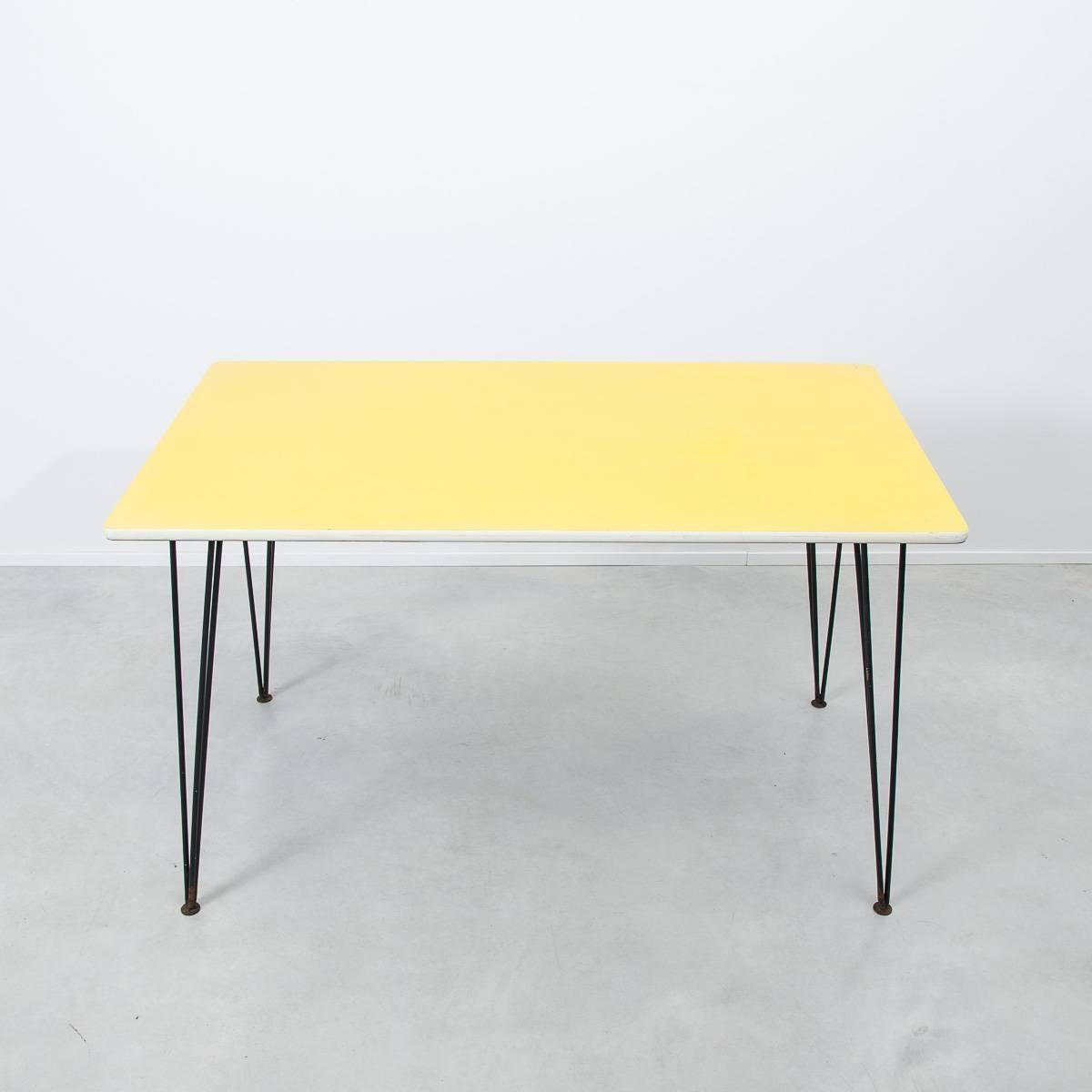 British Paul Bridston Table with Hairpin Legs Kandya, UK, 1950