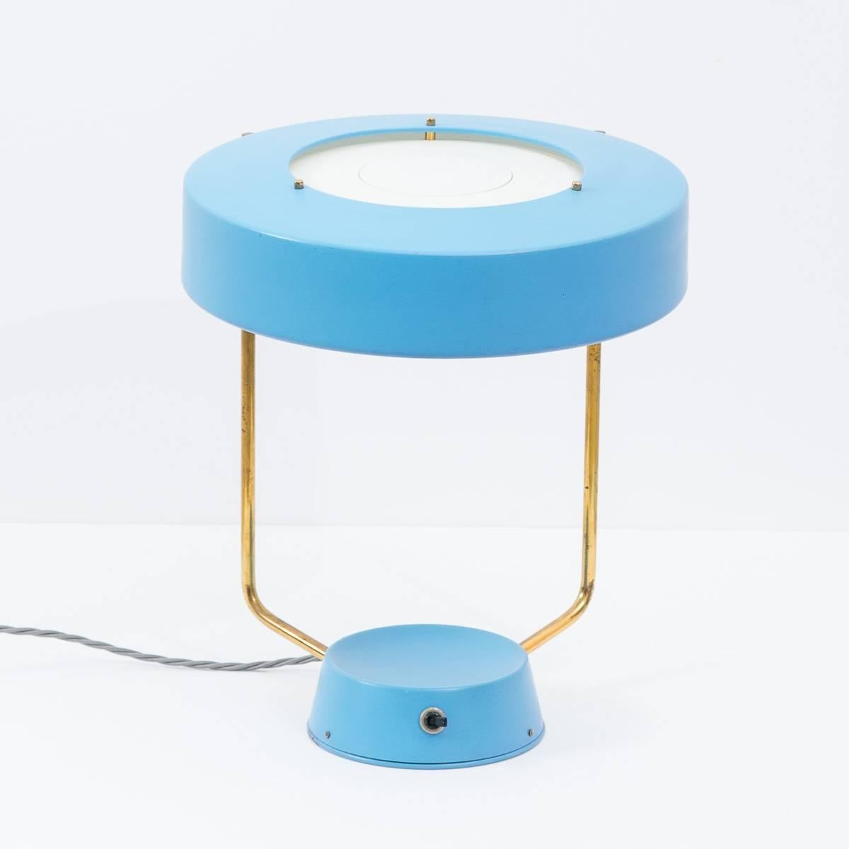 Mid-Century Modern Stilnovo Blue Desk Lamp, Italy, 1950s