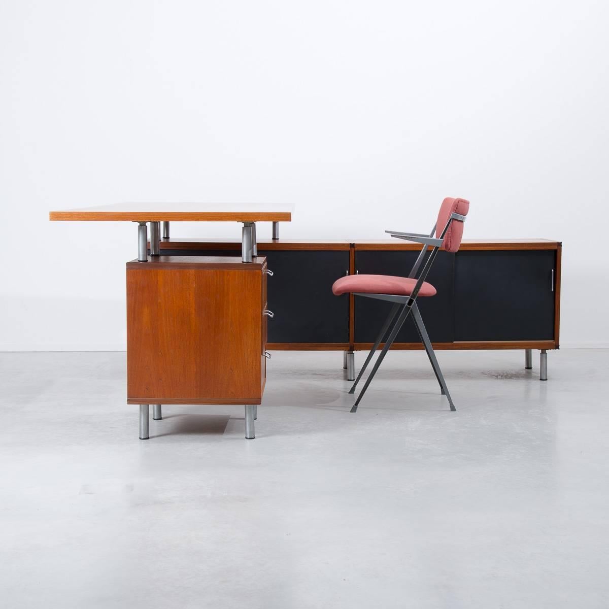 20th Century 1950s Cees Braakman Pastoe L-Shaped Executive Desk, Netherlands