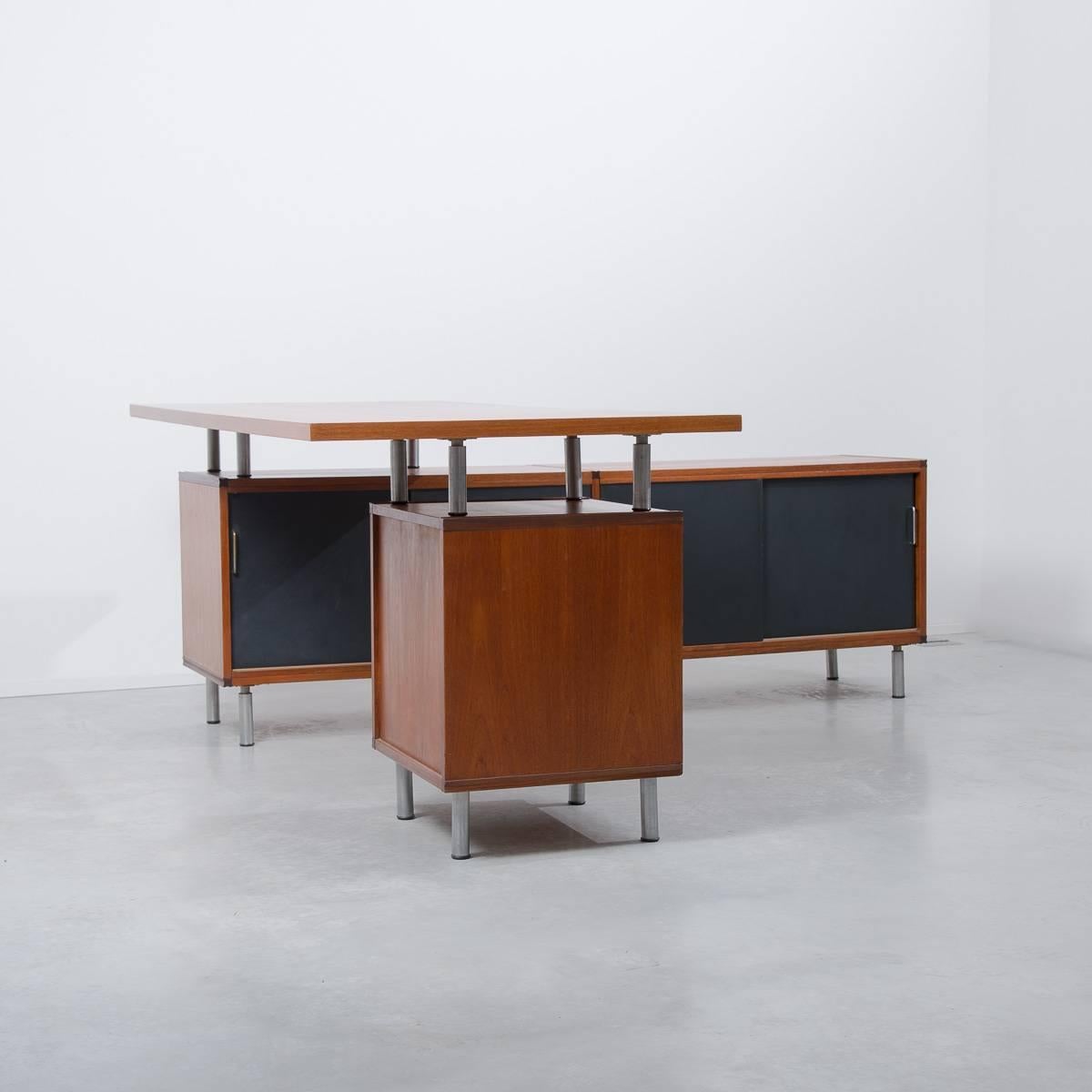 1950s Cees Braakman Pastoe L-Shaped Executive Desk, Netherlands In Excellent Condition In London, GB