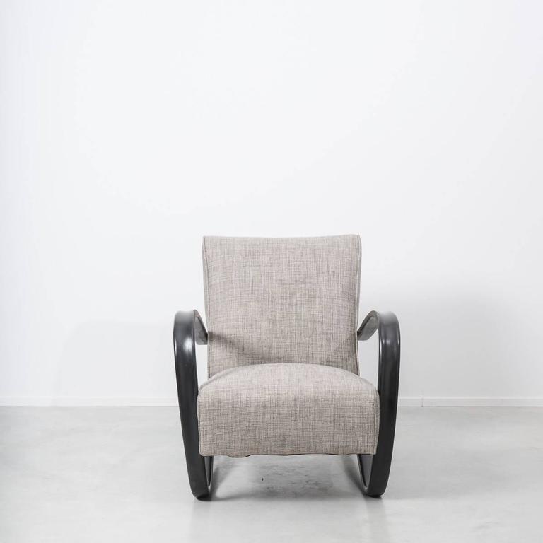 Ebonized Jindrich Halabala H269 Art Deco Chair, Czechoslovakia, 1930s