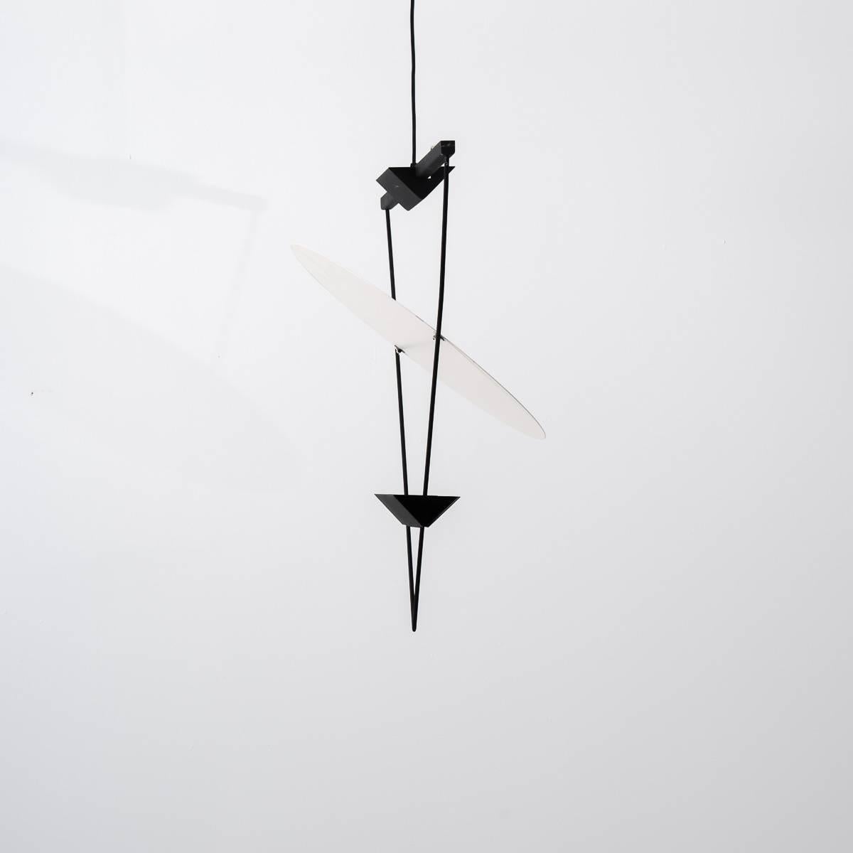 Lacquered Mario Botta Inverted Triangle Lamp, Artemide, 1985