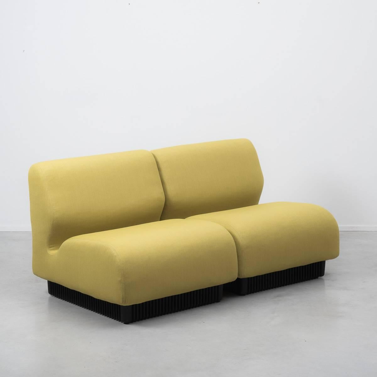 Don Chadwick, designer and educator, is one of the world’s foremost furniture designers. Although best known for Aeron and Equa desk chairs. This vibrant two-piece modular sofa was manufactured by Herman Miller in the 1970s. It consists of two