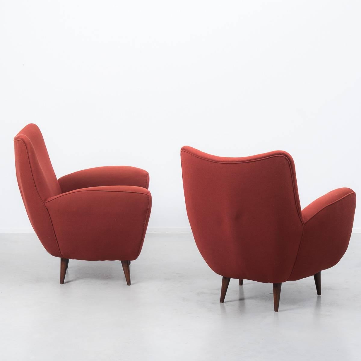 Mid-Century Modern Pair of Italian Armchairs, Unknown, 1960s