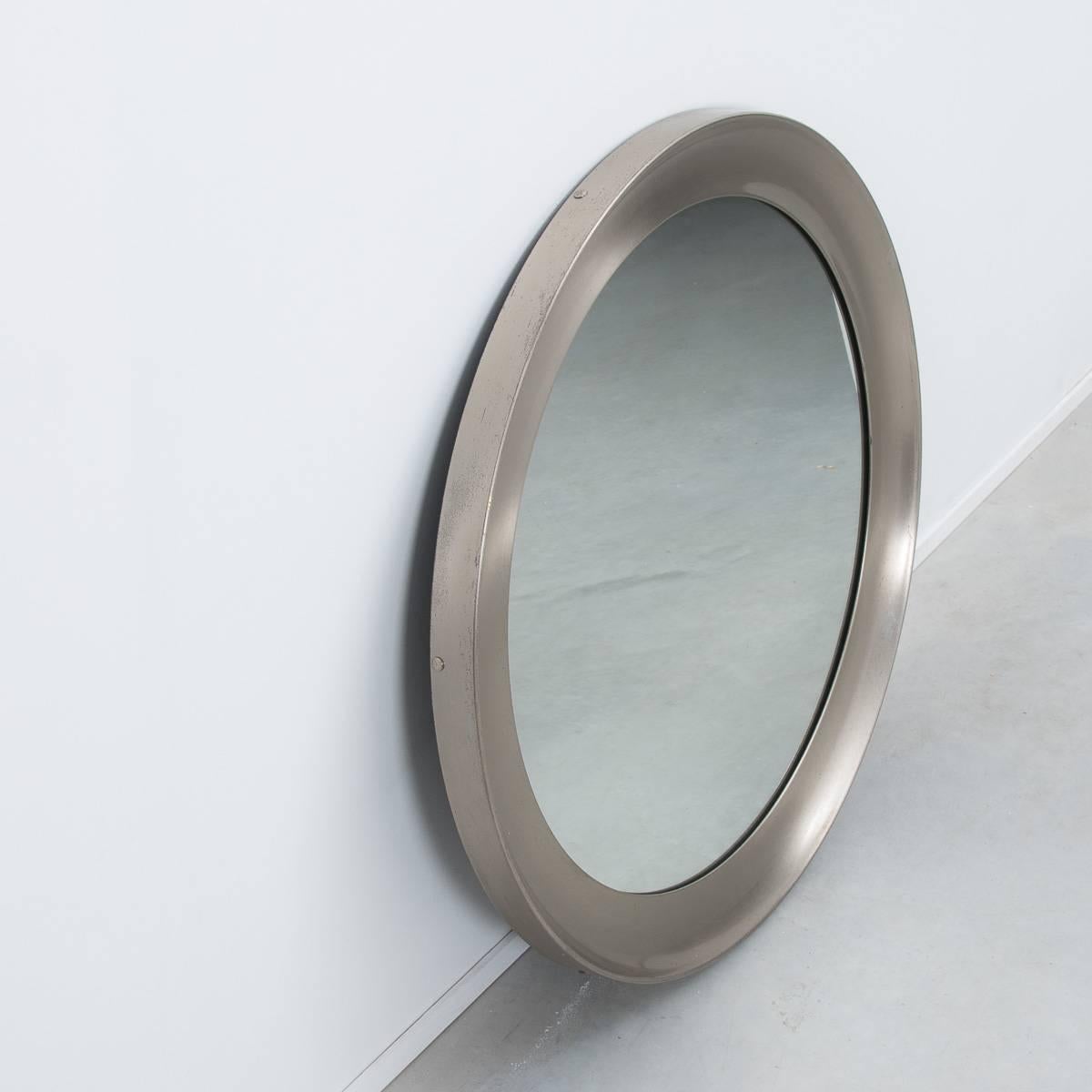 Sergio Mazza Narcisso Round Nickel Mirror Artemide, Italy, 1960 In Excellent Condition In London, GB