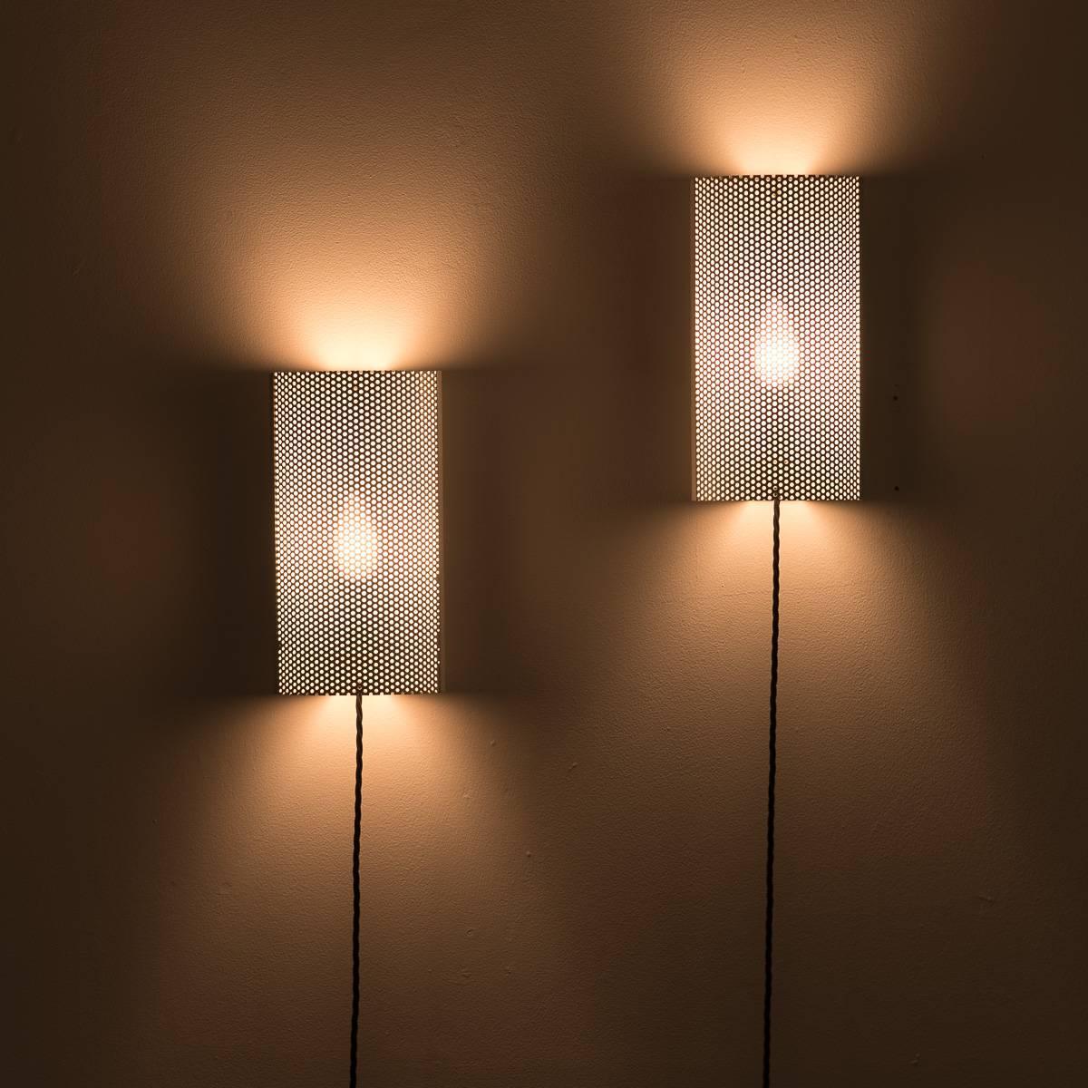 Hagoort Perforated Wall Lamp Netherlands, 1950s at 1stdibs