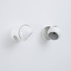 A pair of Luci PL402 Italian White Wall Lamps, Italy, 1960