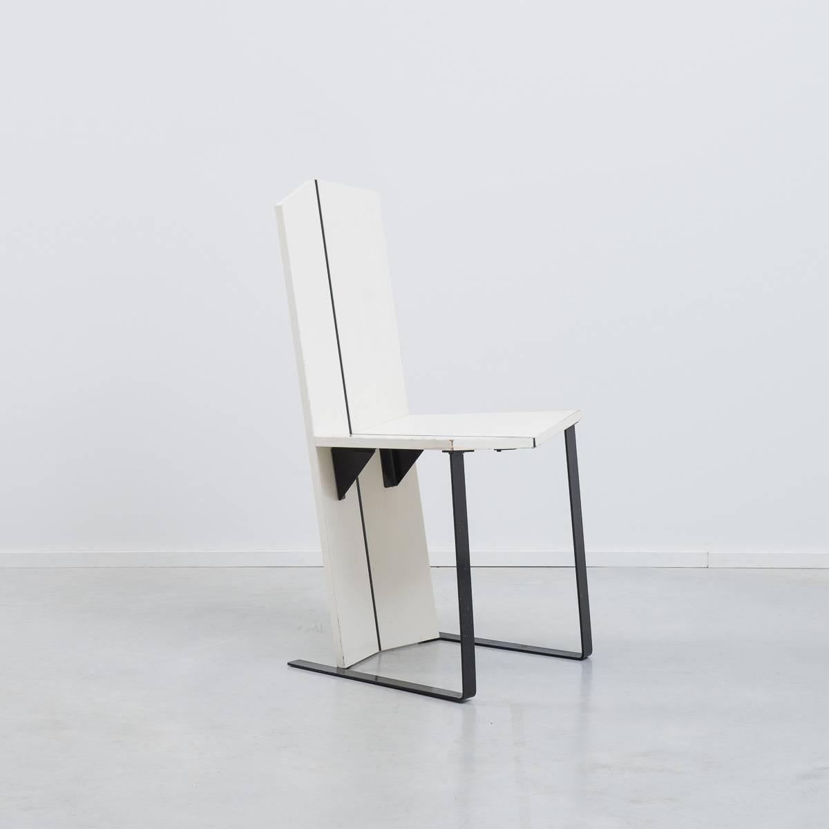 White De Stijl Side Chair Unknown, Dutch, 1950s In Fair Condition In London, GB