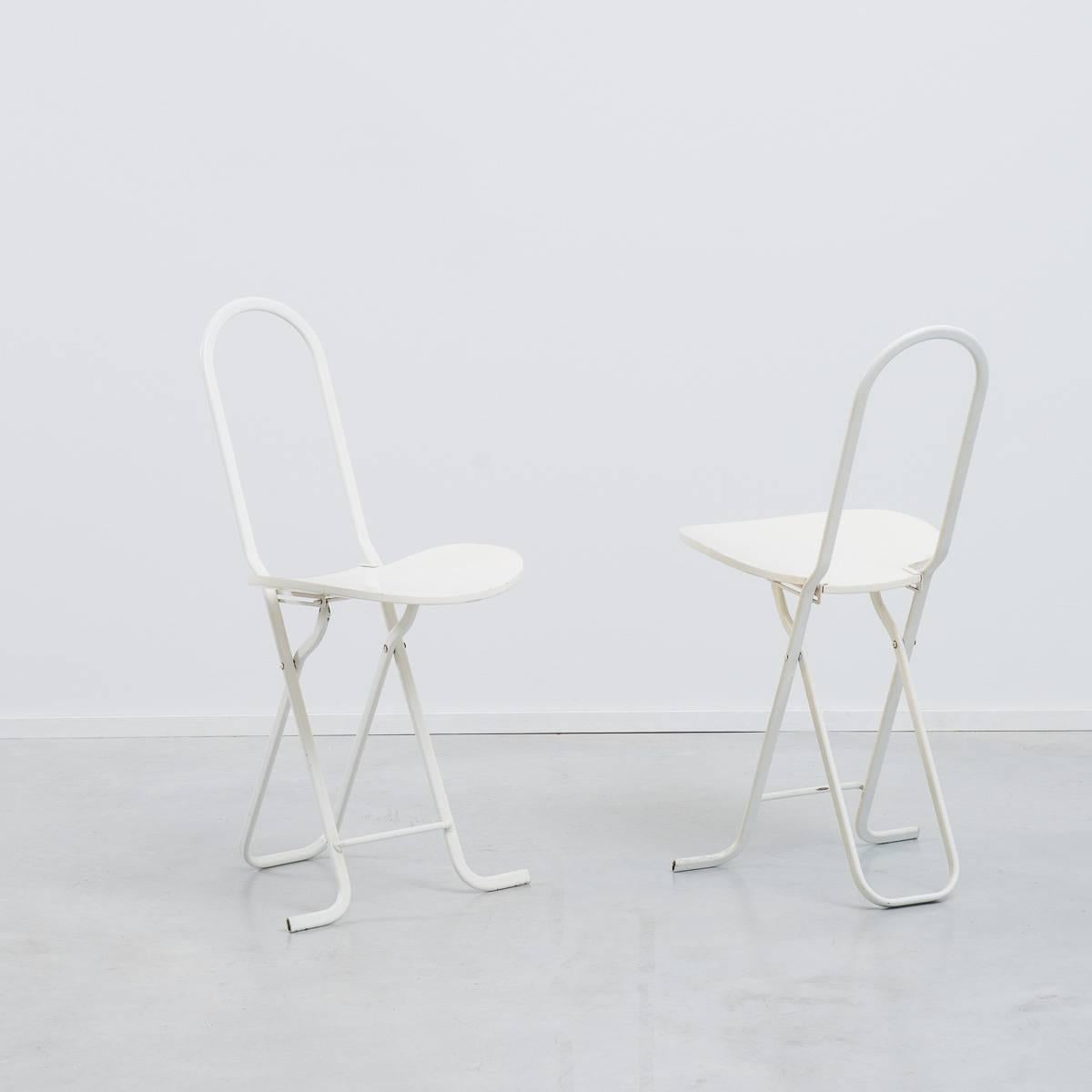 Mid-Century Modern Pair of Gastone Rinaldi Dafne Fold Up Chairs Thema, Italy, 1979