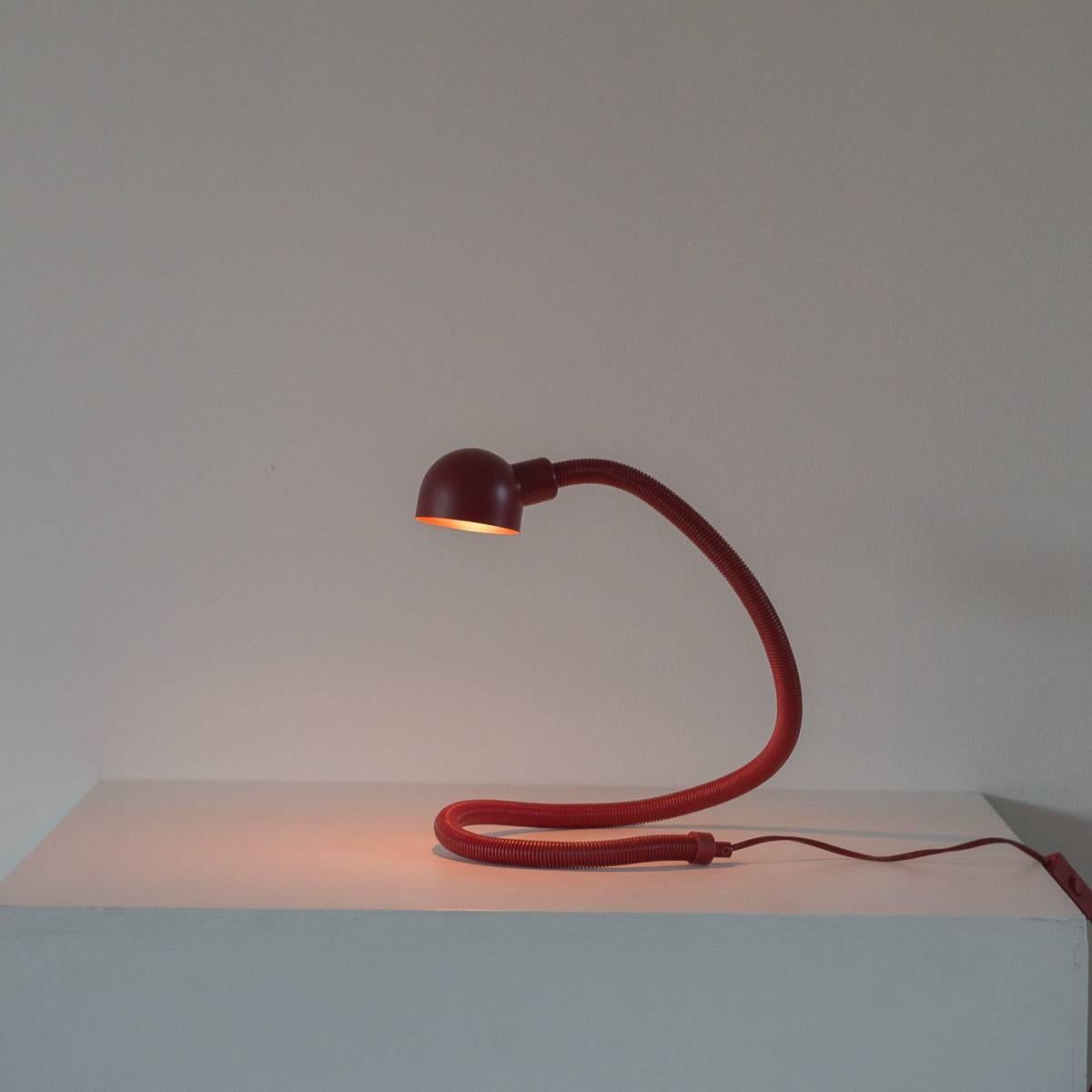 Isao Hosoe Red Hebi Serpent Lamp, Valenti, Italy, 1968 In Excellent Condition In London, GB