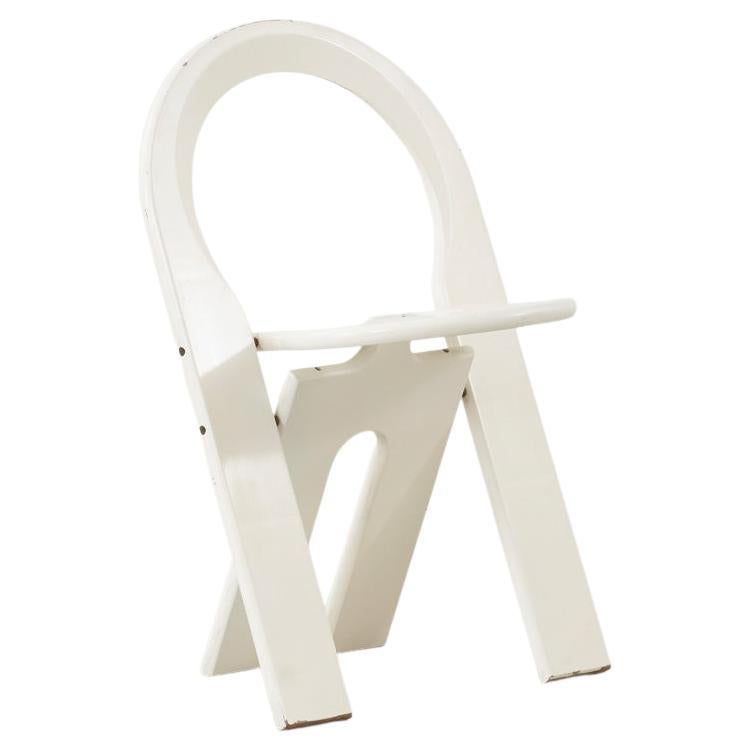 Roger Tallon White Painted Wooden TS Folding Chair, Edition Sentou