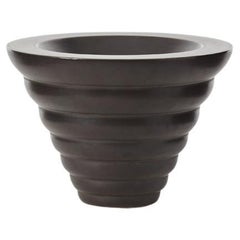 Ines Van der Sluis Black Ceramic Bowl for Designum / Makkum, Netherlands, 1985