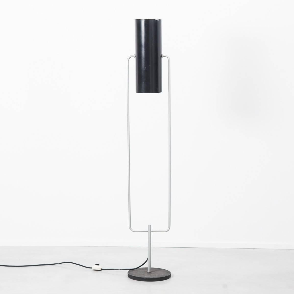 20th Century Raak Tube D2300 Black Dutch Modernist Floor Lamp