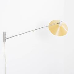 JJM Hoogervorst 1950s yellow ANVIA 'Fishing rod' wall lamp