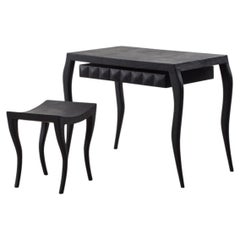 Ria & Youri Augousti Shagreen dressing table and stool - France, 1990s
