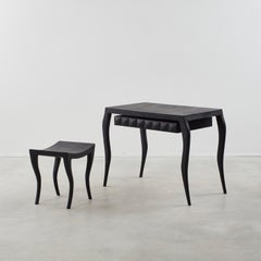 Ria & Youri Augousti Shagreen dressing table and stool - France, 1990s