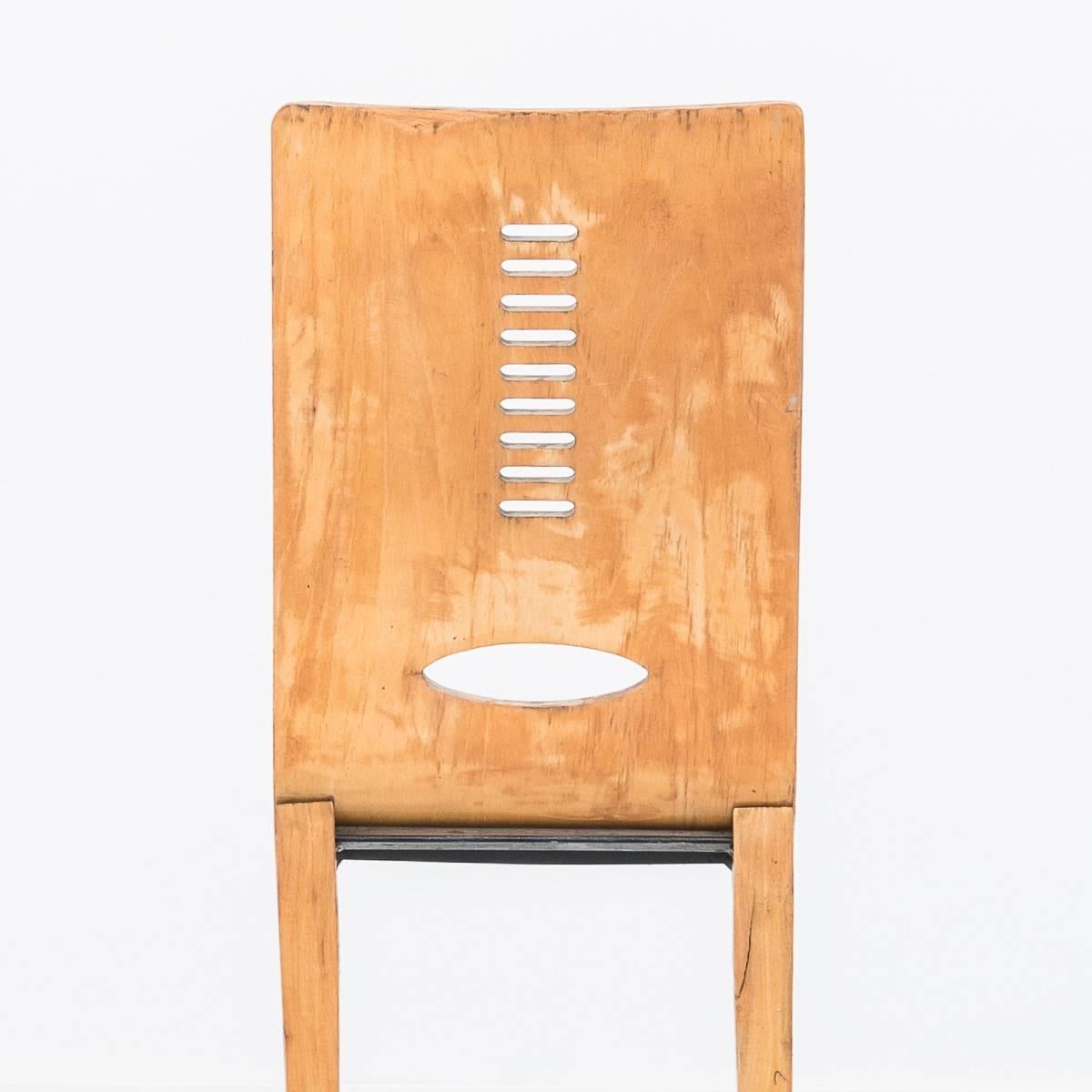 Mid-20th Century A set of four early French Modernist Dining Chair in the Manner of Jean Prouve
