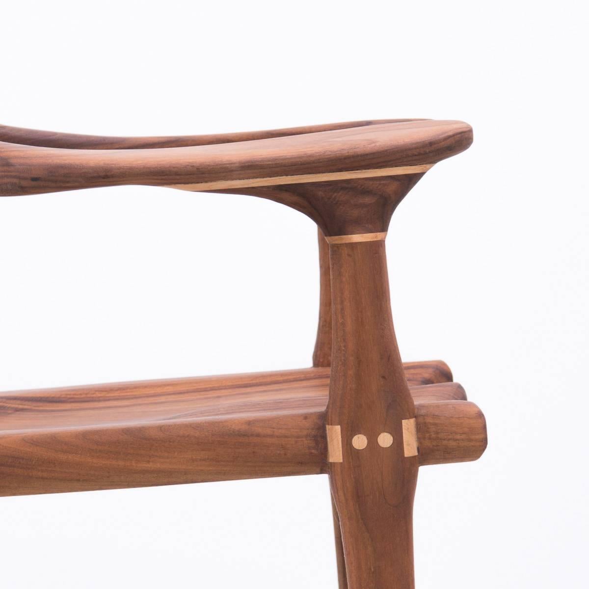 Late 20th Century Walnut and Maple Chair in Manner of Sam Maloof