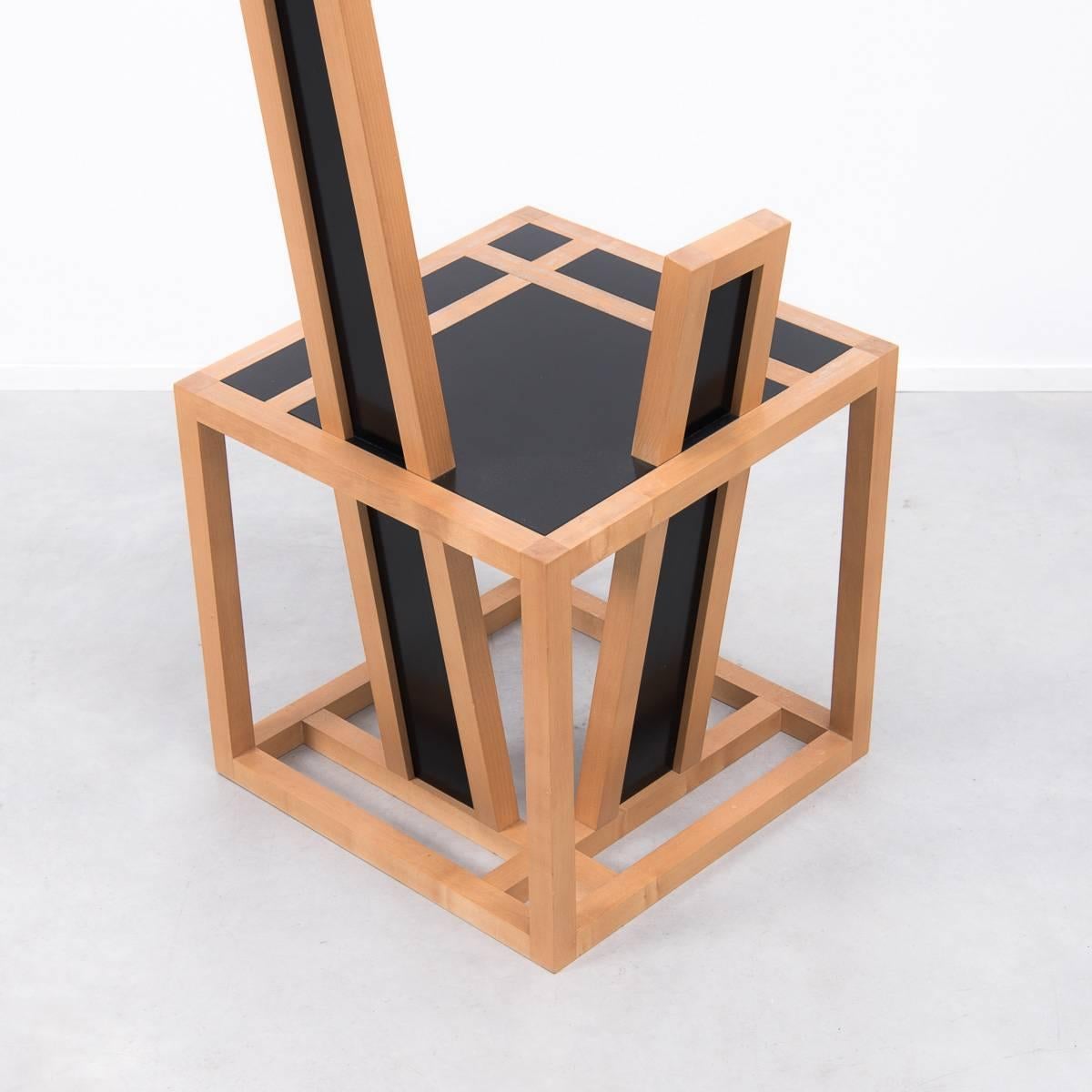 Late 20th Century Unique Cabinet Makers Geometric Chair