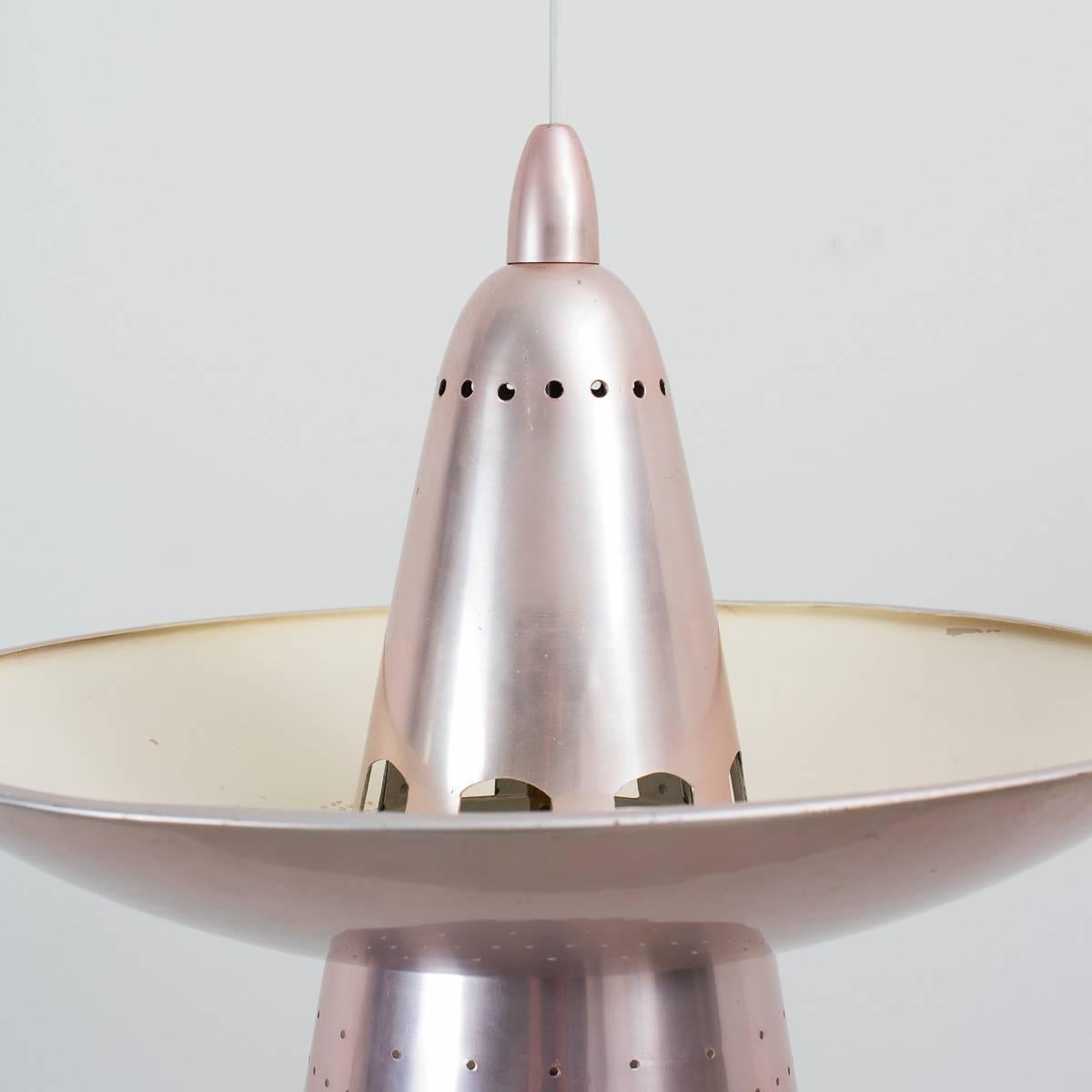 Mid-20th Century Pink Anodized Aluminium Pendant