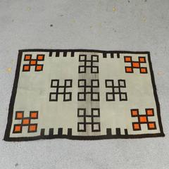 Navajo Trading Post Double Saddle Blanket with Connecting Squares, circa 1920s