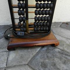 Vintage Mid-Century Abacus Lamp with Vintage Shade